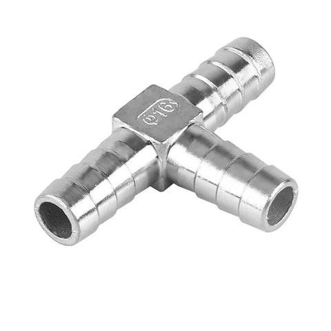 Stainless Steel Hose Barb Connectors For Home Brewing 304 Grade Tail Fittings 6mm 8mm 10mm 12mm T Y L Type 2 Way 3 Way Pipe Fittings Pagoda Tail Barb Connector For Beer Brewing, 3-way T fitting