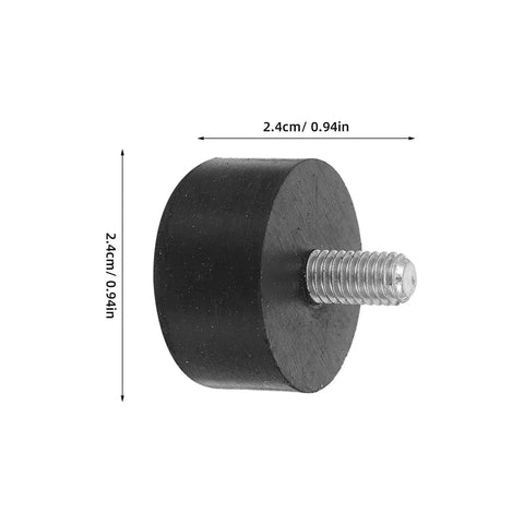 8 Piece Adjustable M6 Screw In Rubber Furniture Leveling Feet With No Slip Anti Vibration Dampening For Tables And Chairs In Bedrooms And Living Rooms, black 2.4cm rubber foot