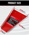 Red metal tray from 26 Pack Metal Wrench Organizer Set, Wall Mounted Storage Trays Rack For Tool Box Drawer Chest.