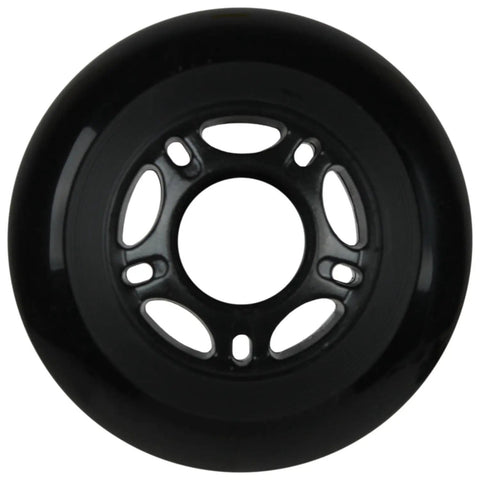 Outdoor Asphalt Inline Skate Wheels 89A Durometer 72mm Four Pack Black For Rugged Pavement, Long-Lasting Spin With Standard 608 Bearing Hub