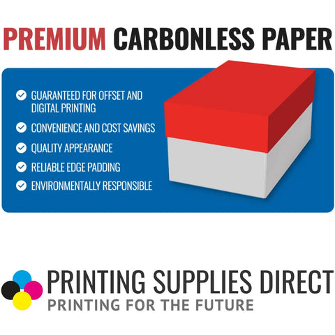 8.5 X 11 Carbonless Paper 3 Part Set In Pink Canary White NCR With 1340 Sets 4000 Sheets Heavy Duty Copy Paper box illustration