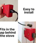 Heavy Duty Gas Stove Auto Shut Off Valve For Half Inch Lines That Require A Live Monitoring Sub And Quick Text Alerts To Keep Your Place Rock Solid, showing installation behind stove.