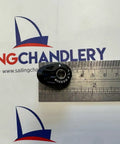 29mm Carbo T2 Block For Sailboat Rigging Black Beefy Pro Grade Sail Hardware on ruler, composite construction