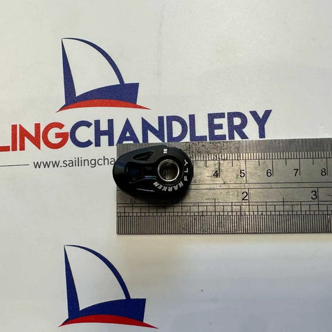 29mm Carbo T2 Block For Sailboat Rigging Black Beefy Pro Grade Sail Hardware on ruler, composite construction