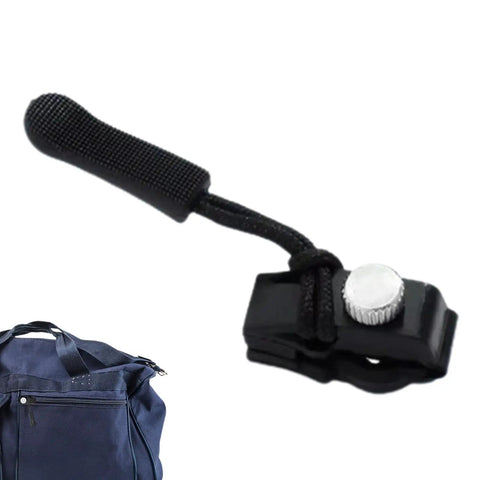 Instant Zipper Repair Kit For Backpacks And Travel Gear, Zipper Slider Fix Pack, shown installed on a blue backpack.