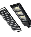 JUDYSSY Solar Lights Outdoor Led Solar Powered Motion Sensor Light Waterproof Solar Flood Light showing solar panel and LED lights.