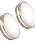 13 Inch LED Flush Mount Ceiling Light Fixture Dimmable Brushed Nickel Easy Install Flicker Free Low Profile Design Super Bright 36W 3600LM 5 CCT 2 Pack
