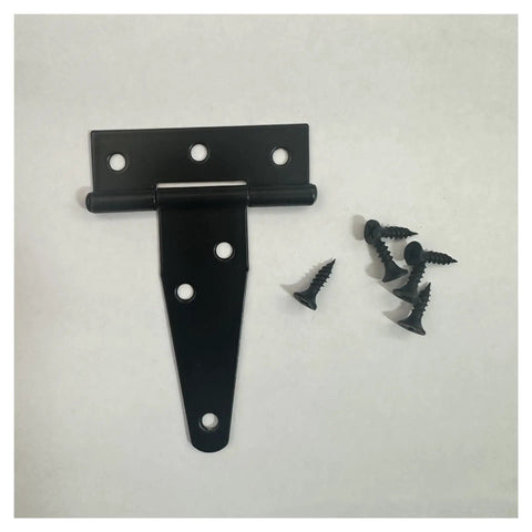Self Closing Reversible Door Hinges Set T Shape 2 Pieces With Screws for Wooden Fence Barn Doors Stainless Steel Hardware