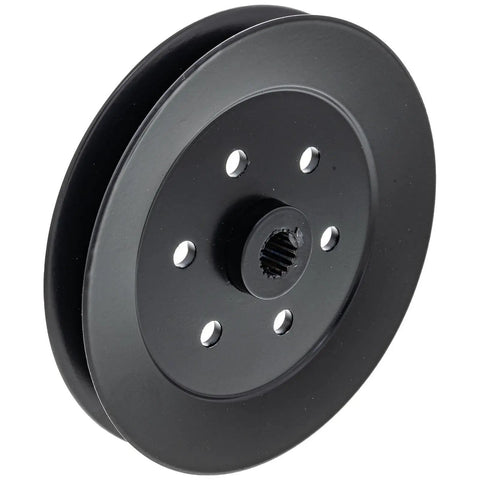 Heavy Duty Drive Pulley Am126129 for Tractors with metal build, precise 5.9-inch size, suitable for machinery replacement.