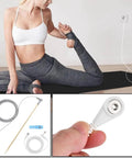 Copper Grounding Rod Kit With 39 Feet White Ground Wire And Blue Anti Static Wristband shown with yoga setup