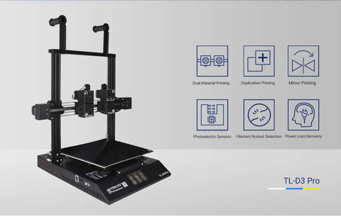 TL D3 Pro Dual Extruder 3D Printer With 300 Degree Hotend Silent Tmc2209 Drives 600W Power Supply For No Fuss Pva Tpu Abs Pla Nylon Prints In A Roomy 11 8 Inch Workspace