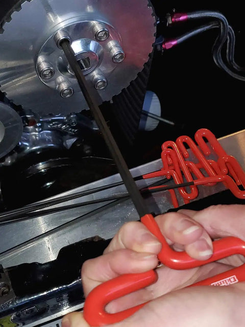 Using Cushion Grip Hex T Key Allen Wrench Set 10 Piece SAE Inch Sizes 3 32 to 3 8 6 Inch Length Pro Grade Made in USA on machinery