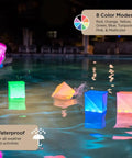 Floating Go To Solar Camping Lantern With 8 Color Modes And Twist To Inflate LED Lamp in pool at night