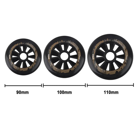 Replacement Inline Skate Wheels 85A Hardness For Speed Skating 90mm 100mm 110mm Roller Blade Wheels in Black