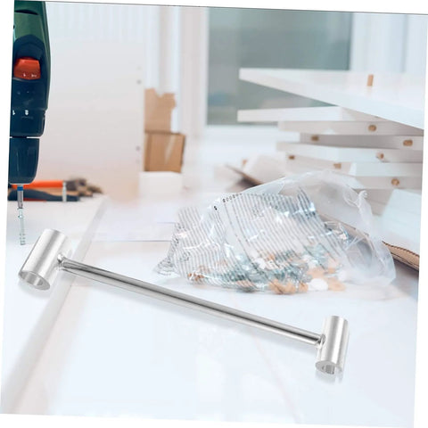 Adjustable Hinge Wrench Dual Spanner Tool with heavy-duty design on workbench for door and gate hinge adjustments.