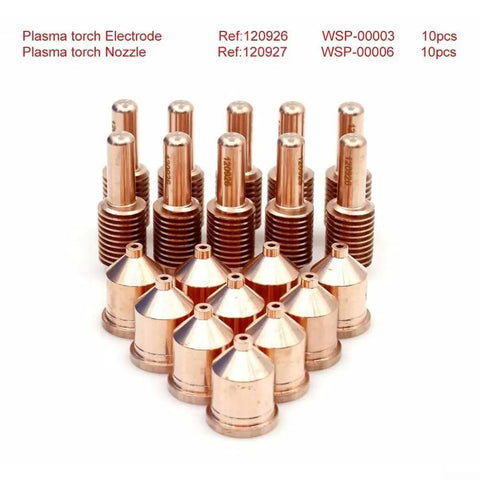 Heavy Duty Pro Grade Plasma Cutter Torch Nozzle Tips And Electrodes Set For 1250 Plasma Cutters 80A Compatible Replacement Parts Including 120927 Tips And 120926 Electrodes Set Built For Precise Durable Cuts