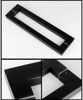 Heavy Duty Stainless Steel Square Tube Glass Door Handle Matte Black Sliding Door Handle For Bathroom Shower angled view