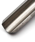 Close-up view of the cutting edge of a Heavy Duty 1 Inch Roughing Gouge Woodturning Chisel for serious woodworkers.
