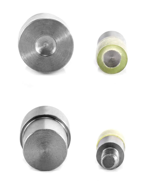 Heavy Duty Hand Press Tool With 8mm And 10mm Stud Rivet Dies, Mini Manual Rivet Setter Punch Set, Steel Construction, close-up view