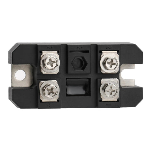 MDQ-100A Single Phase Bridge Rectifier Diode Module with copper base plate and four terminal blocks, front view.