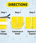 Two Pack Extra Thick Large Rectangle Car Wash Sponges For All Purpose Cleaning Non Scratch Safe On Paint Ideal For Vehicle Washing Equipment Cleaning And Boat Cleaning soaking and expanding in water