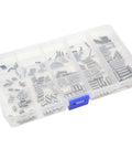 225 Piece Dowel Pin Set With 15 Kinds Of M2 M3 M4 304 Stainless Steel Round Straight Pins In A Storage Box