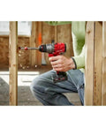 Compact Cordless Drill Driver With Brushless Motor Pumping 12 Volts Of Snappy Power Via An Ironclad 1/2 Inch All Metal Chuck That Grabs Bits Tight in use on wooden framing.