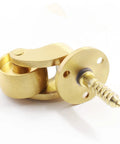 Close-up of a brass caster with screw base, part of the 4 Pcs Universal Stem Casters Brass Castor Heavy Duty 360 Degree Rotation Swivel Wheels