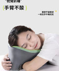 Ultra Soft Memory Foam Neck Pillow For Travel And Napping, Slow Rebound Wedge For Sleeping in use, woman resting comfortably