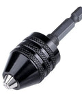 Keyless Mini Drill Chuck Adapter For Cordless Screwdrivers And Impact Drivers Quick Change Converter With One Quarter Inch Hex Shank 0.3 To 6.5 Millimeters Capacity 3 Jaw Micro Chuck For Jewelry Fine Detail Drilling And DIY Projects