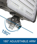 Outdoor LED Flood Light 100W With Dusk To Dawn Photocell, adjustable 180-degree knuckle mount, 13000 Lumens Beast Bright