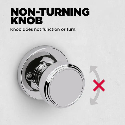Polished Chrome No Turn Dummy Door Knob Set Round Interior Pull Push Handle For Closets And Pantry French Double Doors Microban Protection Easy DIY Install Pack Of 4 non-turning knob close-up