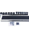 1/14 Scale RC Flatbed Semi Truck Chassis Kit for DIY Model showing disassembled parts including wheels and axles