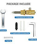 Adjustable Magnetic Arrow Rest And Cushion Plunger For Bows Featuring Slick Aluminum Rebound Mechanics For Zero Drag Accuracy Left Or Right Hand Setup To Nail Your Shots Dead Center package contents with wrench, spring, accessories, and tools.