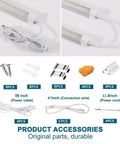 4Ft LED Shop Light 50W 6500K Daylight, 7000 Lumens Linkable V-Shape Design For Garage with accessories shown