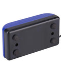 Side view of Demagnetizer Tool For Mechanical Watches, Easy Demagnetizing Device For Accurate Timekeeping in black and blue, compatible with 110V and 220V