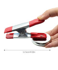 Two Pack Heavy Duty Magnetic Spring Clamps With Solid Magnet Base For Woodworking, Craft, And Workshop Use, Multi Purpose Metal Clamps, Non Slip PVC Handles, Strong Magnetic Grip, Direct Metal Surface Attachment. 11.5cm clamp