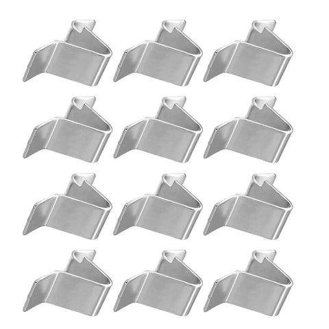 Partition Buckle Bookcase Shelf Supports And Cabinet Clips Filing Brackets set of 12 in durable metal, rust-resistant finish.