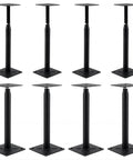 8-pack Beefy Mini Screw Jack Adjustable Floor Post Jack For Floor Joists 10 to 13 Inches, heavy duty black steel supports.
