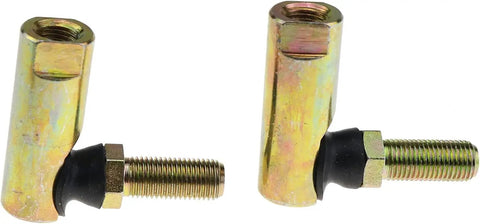 Two Pack Three Eighths Inch Ball Joint Tie Rod End Replacement For Lawn Tractors And Mowers With Tough Crimped Construction Upgrade, Fits Standard Three Eighths Inch Threads; two gold metal ends
