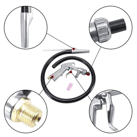 Siphon Feed Sand Blaster Kit For Cabinets And Parts Rust Removal Pro Grade Aluminum Pistol Grip Gun With Nozzle Heavy Duty Abrasive Blasting Tool