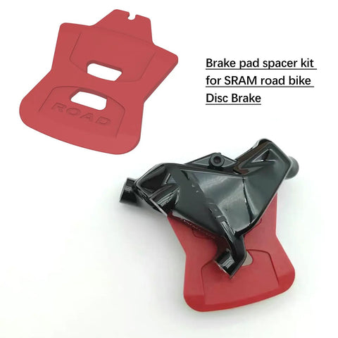 Disc Brake Pad Spacer Kit For SRAM MTB And Road Bikes, Brake Pad Spreader Spacers, 4 Pack In Red, top view and close-up