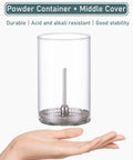 Craft Your Perfect Chilled Cup With This Sleek Glass Cold Brew Drip Tower Featuring Precision Flow Valves And A Solid Wood Base For Ultra Smooth Extracts And Hella Rich Iced Coffee That Truly Slaps At Home Or At The Kitchen Table - Close-up of powder container with middle cover and stability features.