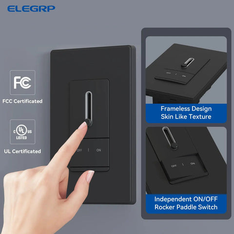 Super Slick Slide Dimmer Switch For Led And Cfl Bulbs Single Pole Or Three Way Control Matte Black, hand adjusting dimmer.