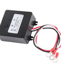 Zero Fluff 24V Heavy Duty Battery Equalizer Voltage Balancer For Nickel And Lithium Ion Packs Pro showing black casing and wires.