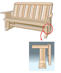 Rust-Resistant Ball-Bearing Glider Bracket Hardware For Smooth Movement Transform Benches Into Gliders With Easy Install Swing Brackets Retrofit Your Swing Or Chair For Extended Quiet Motion And Versatile Furniture Sliders, side view on bench leg