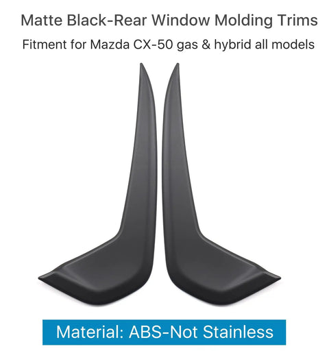 Mazda CX 50 Matte Black Rear Window Trim Molding Covers ABS Injection Molded D Pillar Post Trims for 2023 2024 2025 2026 CX50 and CX 50 Hybrid