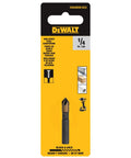 Level Up Your DIY Projects With This Tough As Nails 82 Degree Countersink Drill Bit Featuring A Sturdy Quarter Inch Shank Premium High Speed Steel Construction And Corrosion Resistant Black Oxide Coating For Fast Flawless Wood Or Metal Drilling, showcased in packaging.