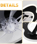 Close-up Details of Low Profile Ceiling Fan With Light Modern Flush Mount LED Dimmable Remote Control With Hidden ABS Blades