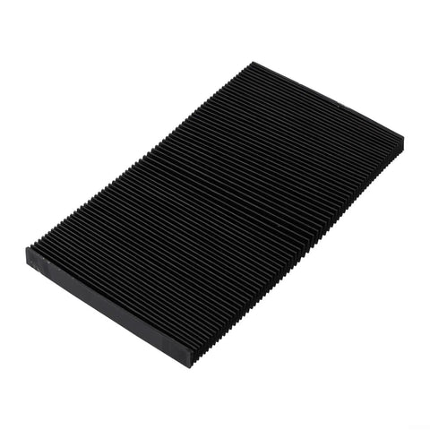Flexible Accordion Bellows Cover For CNC Milling Machines in black, 1.5m extendable rail dust guard, heavy-duty, 140mm height